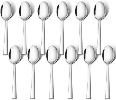 Produktbild von TEAMFAR Kaffeelöffel-Set Edelstahl 12 Dessertlöffel 13,6cm Spiegelpoliert