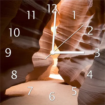 Produktbild von Wallario Design Wanduhr Antelope Canyon Arizona  USA aus Echtglas, Größe 30 x 30 cm