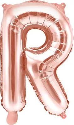Image de Ballon en plastique lettre "R", 35cm, or rose (1 carton / 50 pièces)