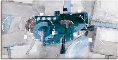 Produktbild von ARTland Leinwandbild Abstrakte blaue Kreise Größe: 150x75 cm
