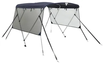 Image de vidaXL 3-Bow Bimini-Top avec panneaux latéraux en maille 183x(185-198)x137 cm