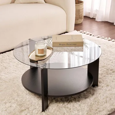 Produktbild von Canevino - Couchtisch, 75x75x40h cm Schwarz, Rund