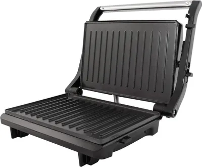 Produktbild von Tomado Kontaktgrill 750W schwarz Edelstahl kompakter Grill Sandwichmaker