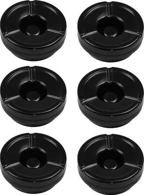 Produktbild von 6 Stück Windaschenbecher Aschenbecher mit abnehmbaren Deckel aus Melamin in schwarz ø 12cm