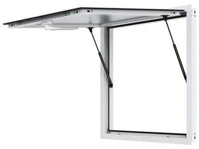 Produktbild von VEVOR Verkaufsfenster für Food Trucks, 36"x36" Aluminiumlegierung Verkaufsfenster für Food Trucks, bis zu 85 Grad Steh-Servicefenster mit Markisentür & Zieh-Haken, für Food Trucks Verkaufsanhänger, 915 x 915 mm
