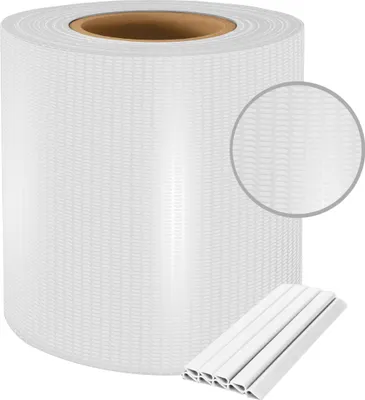 Produktbild von Sellon24® PVC Sichtschutzstreifen Doppelstabmatten Zaun 35m x 19 cm weiß 20 Befestigungsclips inkl.  Sichtschutz Windschutz Garten Gartenzaun 450g/m²