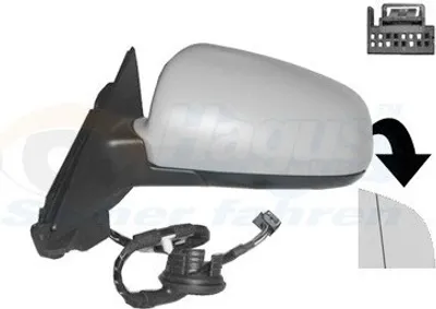 Produktbild von VAN WEZEL 0333807 Außenspiegel Seitenspiegel Links für AUDI A3 Sportback (8PA) Asphärisch Beheizt Grundiert