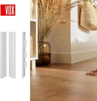 Zdjęcie produktu dla VOX Endkappen 501 ESPUMO – zaślepki do listew przypodłogowych – wodoodporne i odporne na uderzenia – 2,5 m – białe