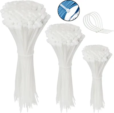 Obrázek produktu pro Sada polyamidových stahovacích pásků 2,5 mm, bílá 300 kusů