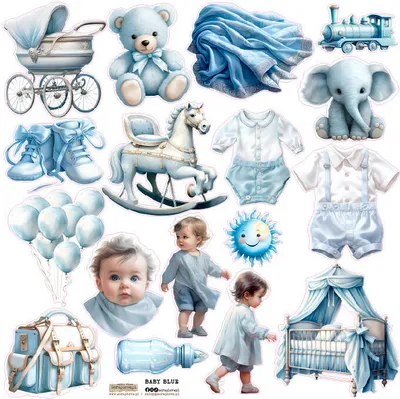 Obrázok produktu pre Naklejki - ScrapLove - Baby Blue