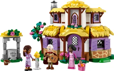 Produktbild von LEGO 43231 Disney Wish Ashas Häuschen Set, öffnendes Spielzeug-Puppenhaus aus dem Wish-Film mit Asha, Sakina und Sabino-Mini-Puppen und Star-Figur, Weihnachtsgeschenk für Kinder, Mädchen und Jungen