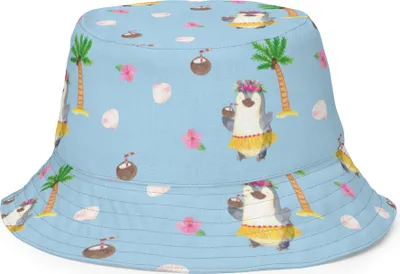 Produktbild von Mr. & Mrs. Panda Anglerhut Pinguin Kokosnuss Größe S/M - Blau - Geschenk, Fischerhut, Urlaub, Bucket Hat, Sonnenhut, Sommerhut, Erholt, Aloha, Tropenhut, Ferien