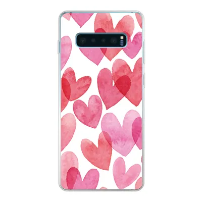 Produktbild von MuchoWow® Handyhülle Schutzhülle Hülle für Samsung Galaxy S10 Plus Ein Aquarell mit Herz-Illustration Silikon Softcase Handy Hülle - Schutzhülle