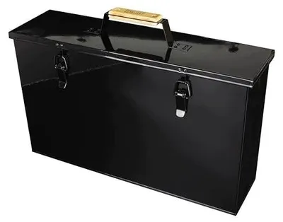 Zdjęcie produktu dla Pojemnik na popiół metalowy czarny do kominka 45X26X12 cm