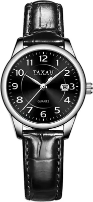 Produktbild von Damen-Quarzuhr mit Lederarmband – Klassische Business-Uhr – Wasserdichte Damenuhr mit Datumsanzeige