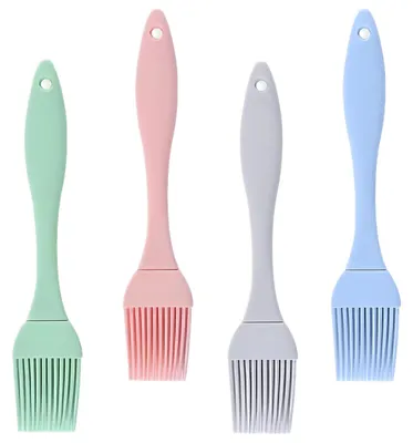 Image de Lot de 4 pinceaux à pâtisserie en silicone, pinceaux à pâtisserie en silicone, pinceaux de cuisine, pinceaux de cuisson en silicone, pinceaux pour barbecue en silicone, pinceaux à huile pour la cuisson au four, au barbecue et en cuisine.