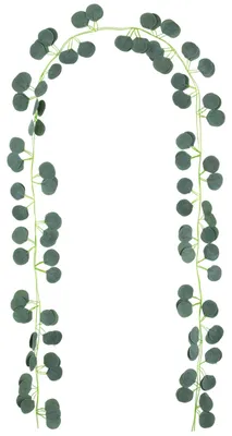 Produktbild von 2,2 m Eukalyptuskranz, künstliche Eukalyptusdekoration, hängende grüne Blätter, dekorative Eukalyptusranke für Hintergrund, Hochzeitsbogen, Tischdekoration, Party, Gartenfestival