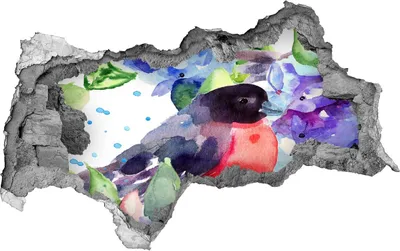 Produktbild von Selbstklebender Loch-3D-Aufkleber 95x73 cm Vögel und Blumen