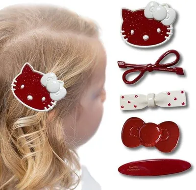 Produktbild von Rote Haarspangen mit Schleife, Weihnachtshaaraccessoires