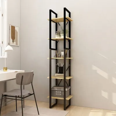 Obrázok produktu pre Maison Exclusive – knižnica s 5 policami, 40 x 30 x 175 cm, masívne borovicové drevo