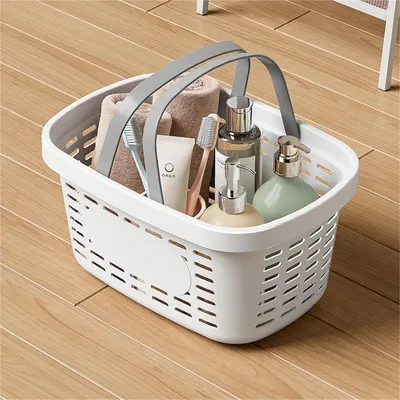 Produktbild von 2 Badezimmerkörbe zur Aufbewahrung von Toilettenartikeln, tragbare Kosmetikbehälter