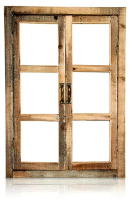Produktbild von Deko Vintage Stallfenster im Landhausstil mit Rahmen und 2 Fensterflügeln