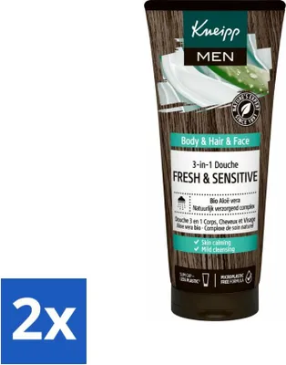 Image de Kneipp - Shampooing & Douche - Men - Fresh & Sensitive - Pour peaux sensibles et sèches - 200 ml - Pack avantage - 2 pièces