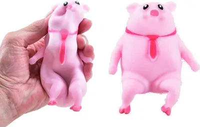 Produktbild von Quetsch Schwein Knautschtier Anti-Stress Tier Handschmeichler rosa 6 x 9 x 4 cm