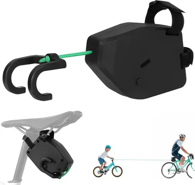 Produktbild von Fahrrad-Zugseil, 2,5 m, einziehbar, mit Sicherheitshaken, für Kinderfahrradfahrten