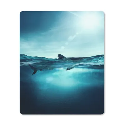 Produktbild von MuchoWow® Mauspad Mousepad Meer - Hai - Blau 19x23 cm - Mousepads - Maus Mat - Pad - Mausunterlage - Mauspads - Spielen