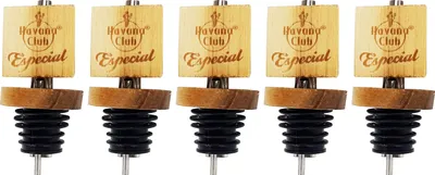 Produktbild von Havana Club Especial Ausgießer Portionierer holz in retro Optik Set Barzubehör Gastro - 5x Ausgießer
