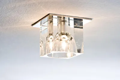 Zdjęcie produktu dla Oprawy do zabudowy Quality Glassy Cube, maks. 20 W, 12 V, G4, 83 x 83 mm, przezroczyste/chromowane, szkło/metal