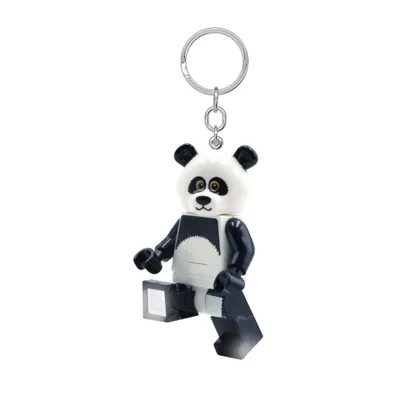 Productafbeelding van LEGO Minifiguur sleutelhanger met lichtfunctie, Panda Guy, 8 cm