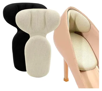 Produktbild von 4 Paar Fersenpolster für Schuhe 2-in-1 (beige, schwarz)