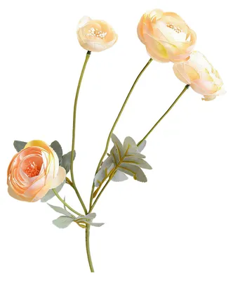 Produktbild von Künstliche Lulian-Blume, künstliche Seiden-Ranunkelblume mit Stiel, 4 Köpfe, künstliches Ranunkel-Arrangement für Heim- und Hochzeitsdekoration, Tischdekoration
