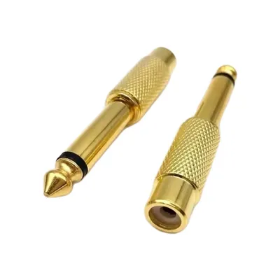 Produktbild von 6,35mm Klinkenstecker auf Cinch RCA Buchse Kupplung Stecker Audio Adapter Stereo