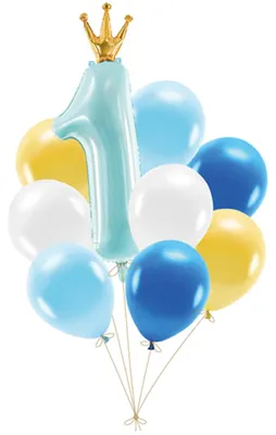 Produktbild von Ballon Set "1. Geburtstag" Junge | Blau - 30x92 cm - 9St.