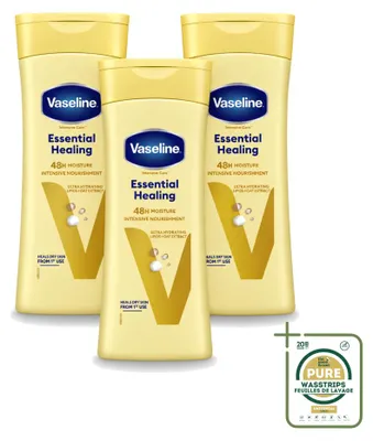 Imagen del producto de 3 unidades de Loción Corporal Hidratante y Reparadora Vaseline - 400 ml - Paquete ahorro - 3 piezas