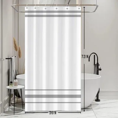 Zdjęcie produktu dla Wodoodporna zasłona prysznicowa – 100% poliester – jednoczęściowa – 91,4 x 182,9 cm