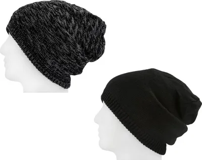 Produktbild von Oblique Unique XXL Beanie Mütze zweiseitig Damen Herren Winter Mützen - black-grey
