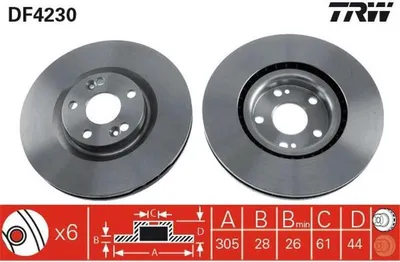 Produktbild von TRW Bremsscheiben (2 Stück) Vorderachse DF4230