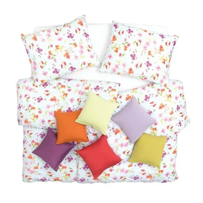 Obrázek produktu pro SCANquilt povlečení JERSEY květy, proužek růžovotyrkysová 100% dlouhovlákná česaná bavlna 140 x 200/70 x 90 cm