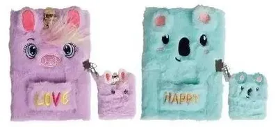 Image de Set de carnets en peluche A5 avec cadenas et A7 MIX
