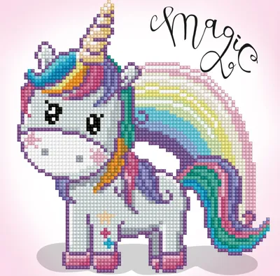 Produktbild von Diamond Dotz Diamond Painting Magic Rainbow Einhorn Bastelset