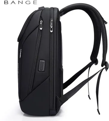 Produktbild von CarryQuest® - BANGE Laptop Rucksack 15,6 Zoll - Business Backpack mit USB-Ladeanschluss - Wasserabweisende Rucksack mit Laptopfach, Diebstahlschutzfach, Trolleyband & Organizer - Schwarz