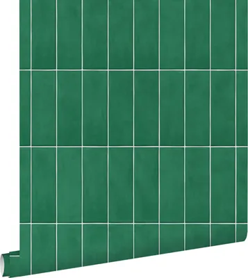 Produktbild von ESTAhome Tapete Fliesenmuster Dunkelgrün 50 x 900 cm
