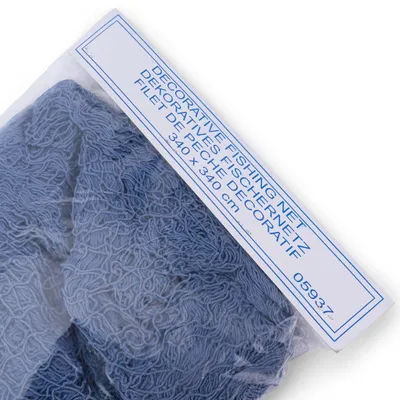 Fischernetz 340x340 cm blau mit Schwimmern, 100% Baumwolle