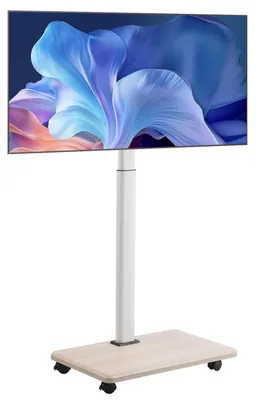 Zdjęcie produktu dla Mobilny uchwyt TV dla telewizorów o przekątnej 32-70 cali, o wadze do 45 kg, z regulacją wysokości, obrotowy o ±25°, z półką, kompatybilny z standardem VESA 100-600x400 mm