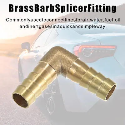 Image de 12mm 0.47" Laiton Barbelure Tuyau Raccord L Forme 2 Passage Connecteur pour Voiture