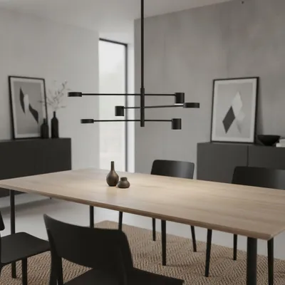 Productafbeelding van Zwarte hanglamp Nordik S design, AI-gegenereerde afbeelding